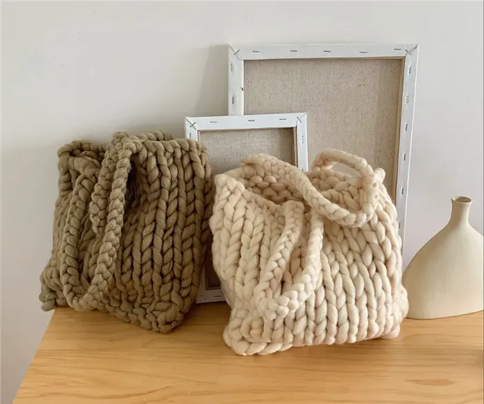 S8284 Solid Colors Shoulder Bags Handmade Crochet Bags Woven Knit Crossbody Bags Women Handbags Ladies