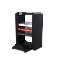 Support vertical pour disques de jeux Honcam Games Disk Tower, double chargeur ElecGear blanc, organisateur de stockage de disques Blu-ray DVD pour manette PS4