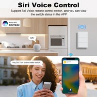Interruttore a parete intelligente Matter WiFi 1 2 3 4 Gang con cavo neutro, pulsante per l'accensione delle luci, compatibile con il controllo tramite app HomeKit