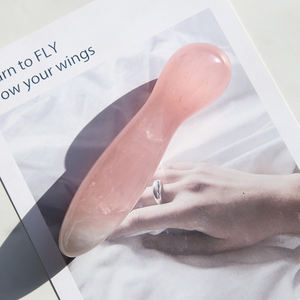 Natuurlijke Yoni Massager Handgemaakte Rozenkwarts Phallus Massage Wand Kristal <span class=keywords><strong>Dildo</strong></span> voor Vrouwen Vaginale Spieren - Product Image 2