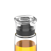 Bouteille Distributrice d'Huile d'Olive et de Vinaigre en Verre de Haute Qualité avec Double Bec Verseur, Couvercle et Bouchon