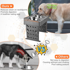 Comedero Elevado para Perros con Logotipo Personalizado, Doble Tazón de Acero Inoxidable para Perros y Gatos - Product Image 3