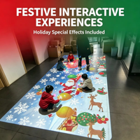 Parc d'attractions interactif pour enfants en intérieur : Mur interactif, sol interactif, fonctionnement simultané, prix abordable, dispositif interactif