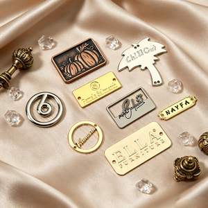 Wholesale Personalized Metal <b>Name</b> Label Custom Engraved Brand Logo Metal <b>Tag</b> for Garment Scarves Shoes Apparel - Product Image 2