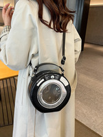 Bolso Bandolera Mini Circular Rosa con Ventana Transparente para Colección de Pins - Estilo Ita Bag