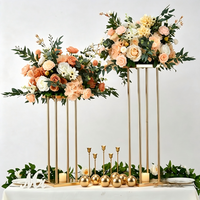 Décoration de table pour événements de mariage en plein air, décoration d'allée, support à fleurs en acrylique, métal et fer, centre de table pour réception