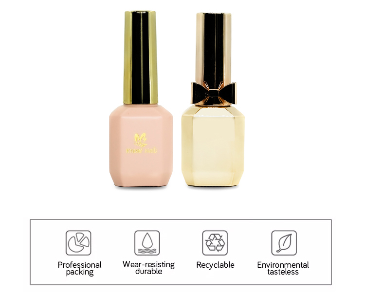 Glass Octagon 15ml Nail Polish Bottles Refillable Leak Proof
