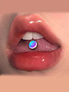 Piercing de langue en acier inoxydable |   Accessoires de piercing corporel à filetage externe couleur arc-en-ciel en gros - Product Image 3
