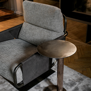 家具家居家具玻璃纤维餐饮<span class=keywords><strong>Imola</strong></span>现代设计师奢华生活旋转休闲皮革休息室口音沙发椅 - Product Image 3