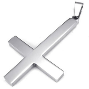 Artículo Religioso Católico Cristiano, Colgante de Cruz Invertida de Acero Inoxidable Pulido, Resistente al Agua, con Grabado Personalizado - Product Image 2