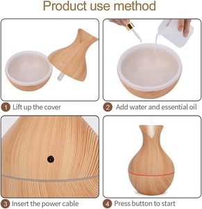 Mini usb độ ẩm không khí hạt gỗ tinh dầu khuếch tán hộ gia đình hương thơm khuếch tán hương liệu với led đêm - Product Image 6