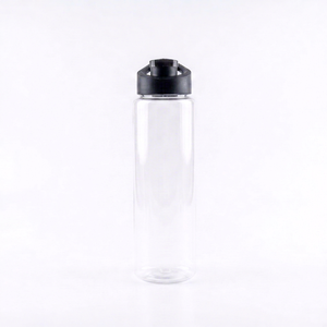 Botella de Agua Transparente de Plástico de 1000 ml con Tapa de Rosca, Botella para Beber con Sistema de Presión para Gimnasio, Camping y Deportes - Product Image 1