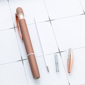 1.0Mm Glue-Spray Retractable Aluminum Custom Logo New Rose <b>Gold</b> Multi-Color Threaded Metal <b>Pen</b> - Product Image 4