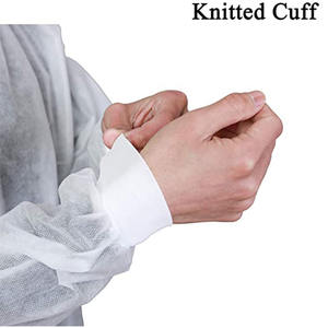 <span class=keywords><strong>Bata</strong></span> Desechable De Laboratorio No Tejida Batas De Laboratorio Blancas Unisex De Alta Calidad - Product Image 3