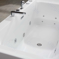 Vente flash : Baignoire de massage rectangulaire en acrylique autoportante pour 1 à 2 personnes, intérieure et extérieure, pour la salle de bain