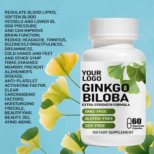 OEM/ODM Etiqueta Privada 125mg por porción Ginkgo Biloba Extra compatible con la función cerebral memoria energética y rendimiento máximo - Product Image 3