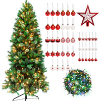 Sapin de Noël géant en épicéa en PVC avec lumières Joyeux Noël Vrai Décor à la maison Vacances