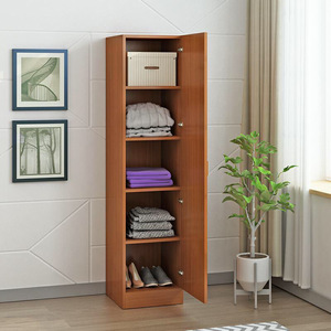 <b>Single</b> Door <b>Wardrobe</b> Storage Cabinet For Children Bedroom Bathroom Use Solid Wood Design With Shelves And Drawers - Product Image 3