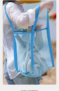 Sacs de plage en maille de couleur unie avec logo personnalisé en gros - Product Image 4