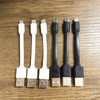 Câble de charge rapide Micro USB B court 9cm 10cm, plat, haut de gamme, pour Android, prix de gros usine