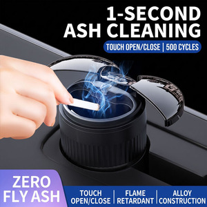 Posacenere per <span class=keywords><strong>Auto</strong></span> Rimovibile con Indicatore, Senza Fumo, Portabicchieri Tascabile, Sensore Automatico a Induzione, Coperchio con Luce LED Blu Timbear - Product Image 3