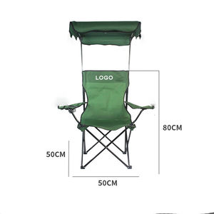 Trọng Lượng Nhẹ Ngoài Trời Câu Cá Cao Trở Lại Gấp Ghế Tán Cup Chủ Biểu Tượng Tùy Chỉnh Cắm Trại Ghế Màu Xanh Lá Cây Với Ô - Product Image 3