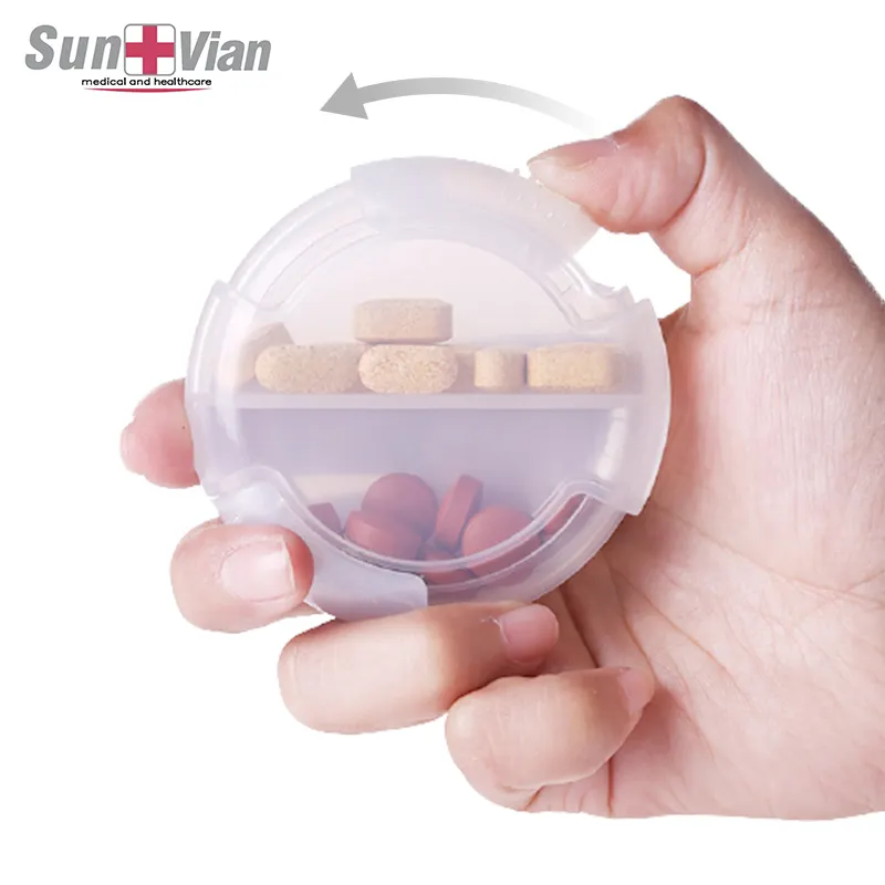 Một ngày Túi xách tay du lịch Pill lưu trữ trường hợp nhựa Pill Box với 2 ngăn