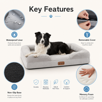 Lit Orthopédique Moderne 32D pour Chien XL en Mousse à Mémoire de Forme, Coussin de Luxe pour Animaux de Compagnie avec Housse Amovible et Respirante, Protection de Qualité Meuble Robuste