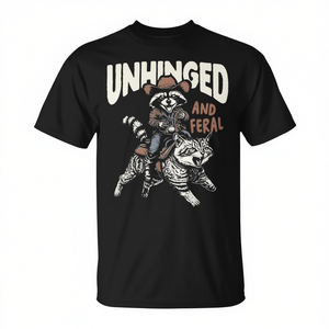 Camiseta vintage estilo vaquero del oeste con diseño de mapache salvaje y desenfrenado - Product Image 2