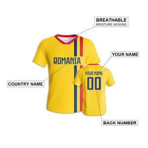 Jersey Sepak Bola Rumania yang Dipersonalisasi dengan Nama dan Nomor, Pakaian Atletik Cepat Kering untuk Penggemar, Pemuda, Pria, Wanita - Product Image 3