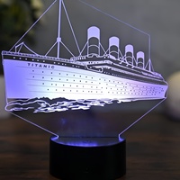 Lampe de nuit décorative 3D Lampe de nuit en acrylique pour la maison Chambre à coucher Fête Lampe de nuit en acrylique Cadeau pour enfants Expédition Éclairage intérieur intelligent