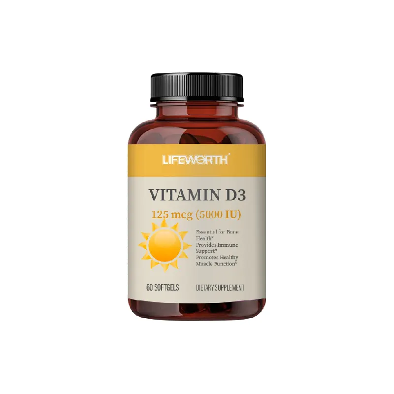 Lifeworth Private Label Vitamine Softgels D3 Zachte Tablet Gezondheidszorg Supplement Vitamine D Capsules