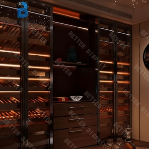 Escaparate de exhibición de tabaco de iluminación de madera maciza de diseño personalizado, suministros de tiendas de humo, escaparate de cigarros de lujo - Product Image 2