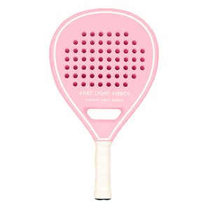 Raquette de <span class=keywords><strong>padel</strong></span> en fibre de carbone de la série Macaron haute performance, rose et blanche, noyau en mousse EVA pour femmes - Product Image 1