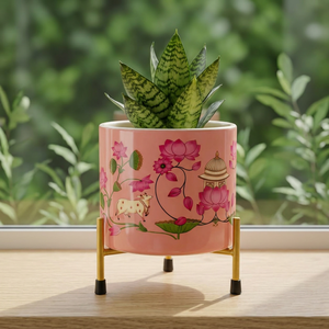Maceta de Terracota con Diseño de Corazón Rosa Pálido, Hecha a Mano, Decorativa, con Orificio de Drenaje para Plantas de Interior, Sala de Estar - Product Image 6