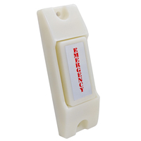 Botón de emergencia con carcasa de material luminoso