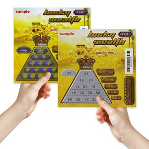 บัตรลอตเตอรีพิมพ์ลายแบบเต็มสีตั๋วกระดาษแบบขูด - Product Image 1