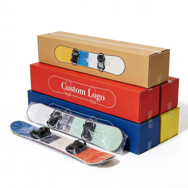 Custom Logo Eco Friendly Cardboard Corrugated Cartons Subscription Snowboard Red Shipping Boxes