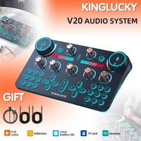 Interface de mixage audio DJ OEM d'usine V20, entrées micro XLR pour diffusion en direct sans fil 5.0 pour podcasting et studio