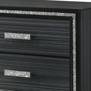 Haiden Weathered Black Finish Nightstand With Two <b>Drawers</b> Modern Bedroom Storage Unit - Product Image 3