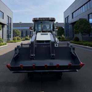 Chargeuse-pelleteuse compacte blanche 388H avec chargeur frontal et accessoire d'excavation arrière, poids 7000 kg, moteur puissant - Product Image 5