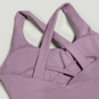 Soutien-gorge de sport pour femme à dos croisé, push-up, maintien élevé, antichoc, pour la course, le yoga et la gym, avec coussinets