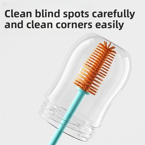 Brosse à long manche en silicone pour bouteilles, brosse de nettoyage multi-usages pour tasses isolées de cuisine domestique - Product Image 3