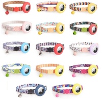 Nouveau collier pour chat avec étui de protection en polyester pour AirTag, support en silicone pour localisateur GPS, motif floral coloré avec clochette