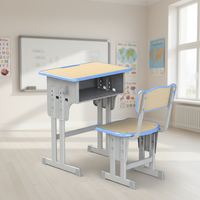Bureaux et chaises réglables en métal durables pour étudiants, pour l'école et le bureau à domicile, pour une utilisation en chambre, mobilier de classe