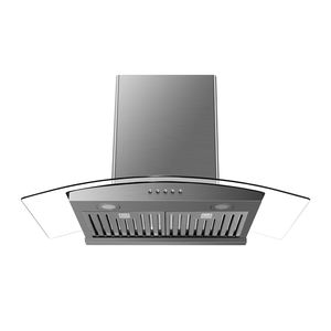Nouveau Style électrique ventilé extracteur cheminée <span class=keywords><strong>cuisine</strong></span> cuisinière appareil <span class=keywords><strong>hotte</strong></span> mural en verre trempé boîtier ménage - Product Image 1