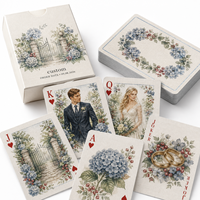 Cartes à Jouer Personnalisées Portrait de Couple Hortensia Nouvelle-Angleterre, 57 x 87 mm, Papier Couché 300 g/m², Ensemble Cadeau