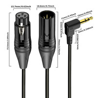 Câble enroulé TRS 3,5 mm à XLR à angle droit, paire torsadée, gaine PVC, faisceau de câblage audio personnalisé OEM pour équipement DJ et diffusion