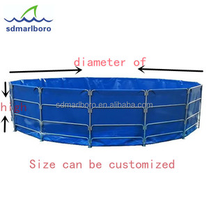 Tanque de Peces Redondo de PVC Azul Plegable Personalizado de 20000 Litros con Marco de Acero y Generador de Oxígeno para Piscicultura y Camarónicultura - Product Image 2