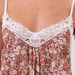 Vestido de Pijama Largo y Holgado de Algodón, Cómodo, Sin Mangas, con Estampado Floral y Encaje, para Mujeres de Talla Grande, Directo de Fábrica - Product Image 3